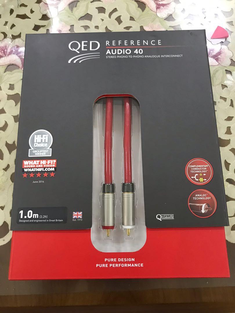 QED Reference Audio 40 RCA cable 1.0m, Audio, Other Audio Equipment on  Carousell