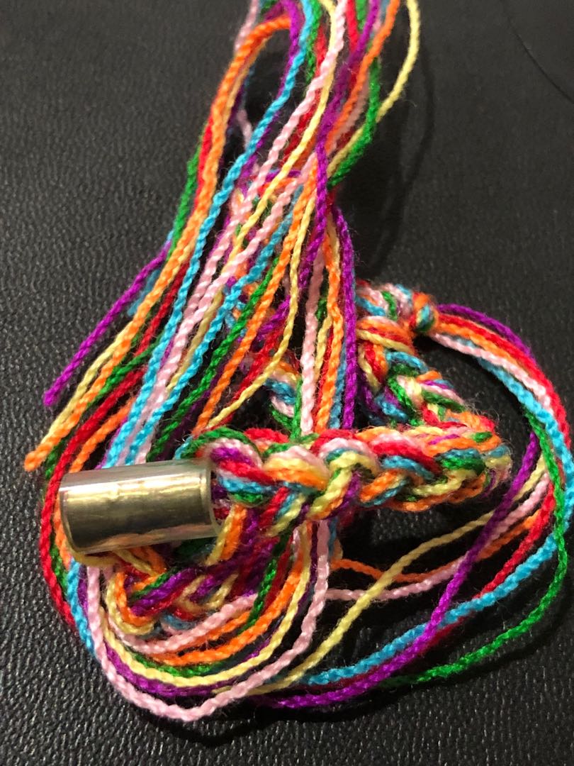 Rainbow thread bracelet clearance