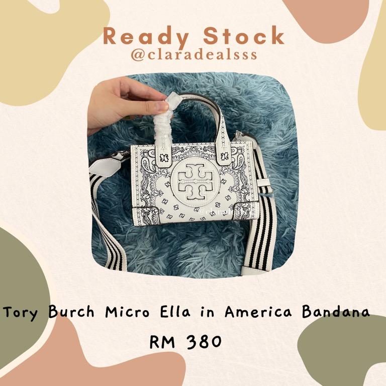 Ready Stock] Tory Burch Micro Ella Tote America Bandana, Women's Fashion,  Bags & Wallets, Tote Bags on Carousell