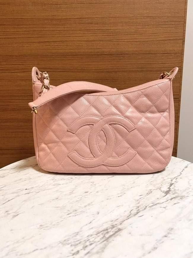 ❗SALE! AUTH. CHANEL VINTAGE SAKURA PINK CAVIAR HOBO GHW