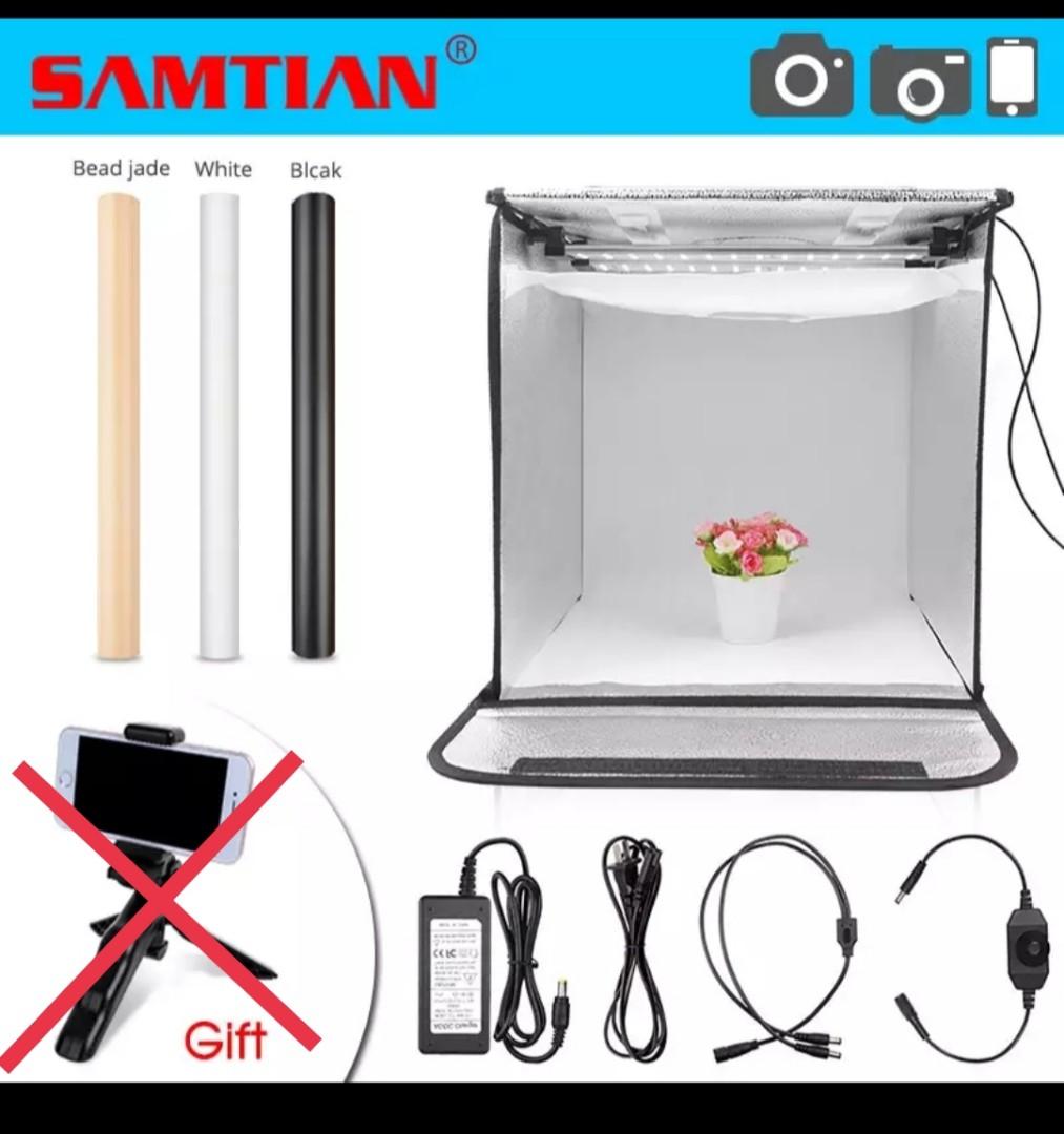 SAMTIAN light box 40cm Portable Softbox Photo Studio Lightbox with 3