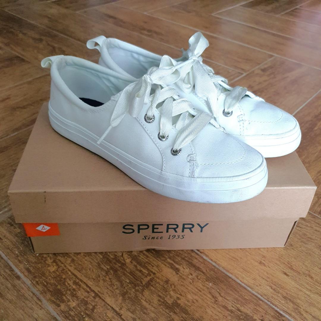 Sperry crest vibe best sale satin lace white