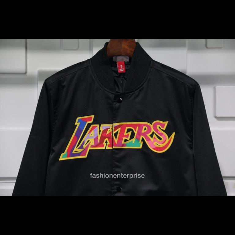 Takashi Murakami ComplexCon x LA Lakers Mitchell and Ness Satin Jacket Black