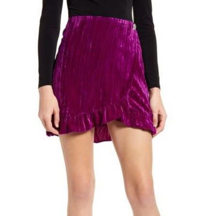 Topshop Purple Velvet Skirt / Wrap 