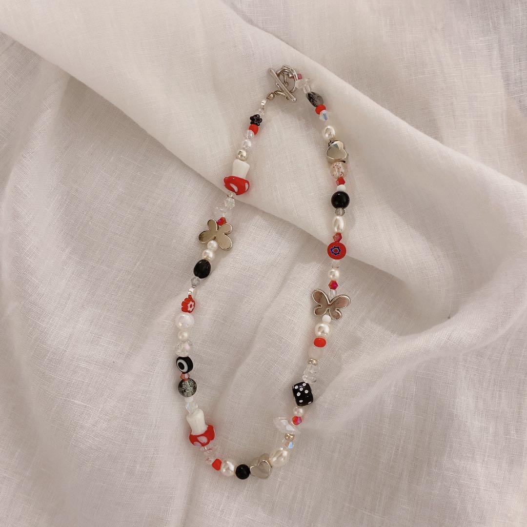 Red sales black necklace