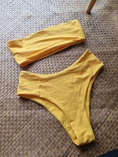 Yellow bandeau bikini size m