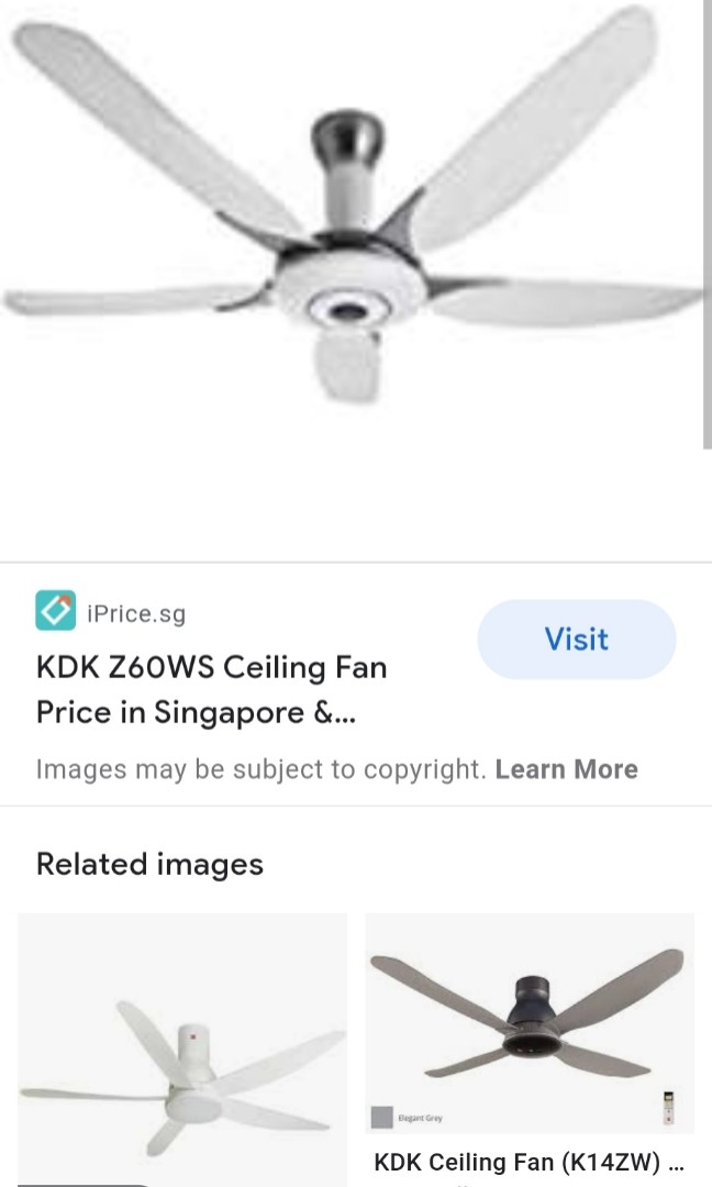Kdk Celling Fan Z60ws Furniture Home Living Lighting Fans On Carou Kdk Celling Fan Z60ws Furniture Home, Ceiling Fan Cost Singapore