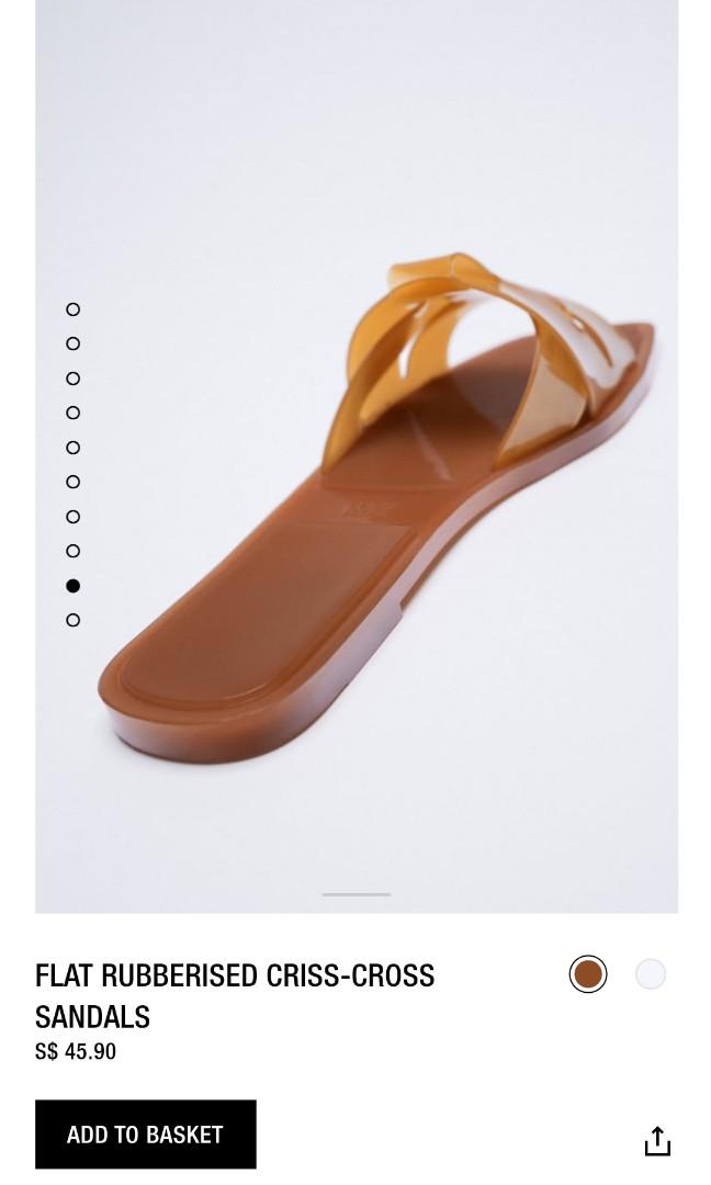 flat rubberised sandals zara