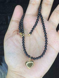 18k Japan setting black onyx necklace