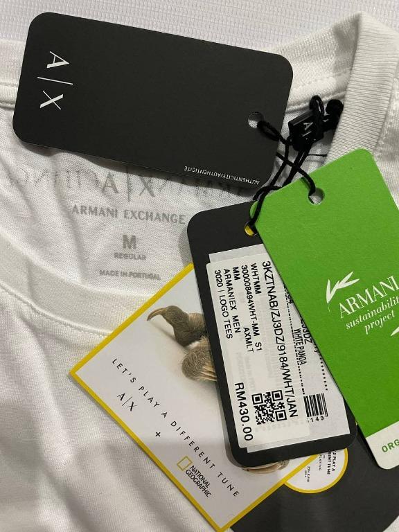 A X ARMANI EXCHANGE Men s National Geographic Let s Play a Different Tune Limited Edition T Shirt TIGER CUB