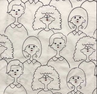 i am i / crowd of people 刺繡人頭totebag 布袋64238734733442110