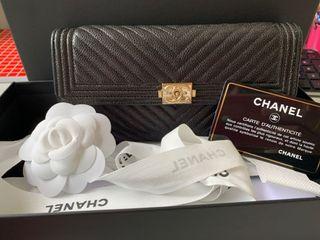 Authentic Boy Chanel Long Flap Wallet