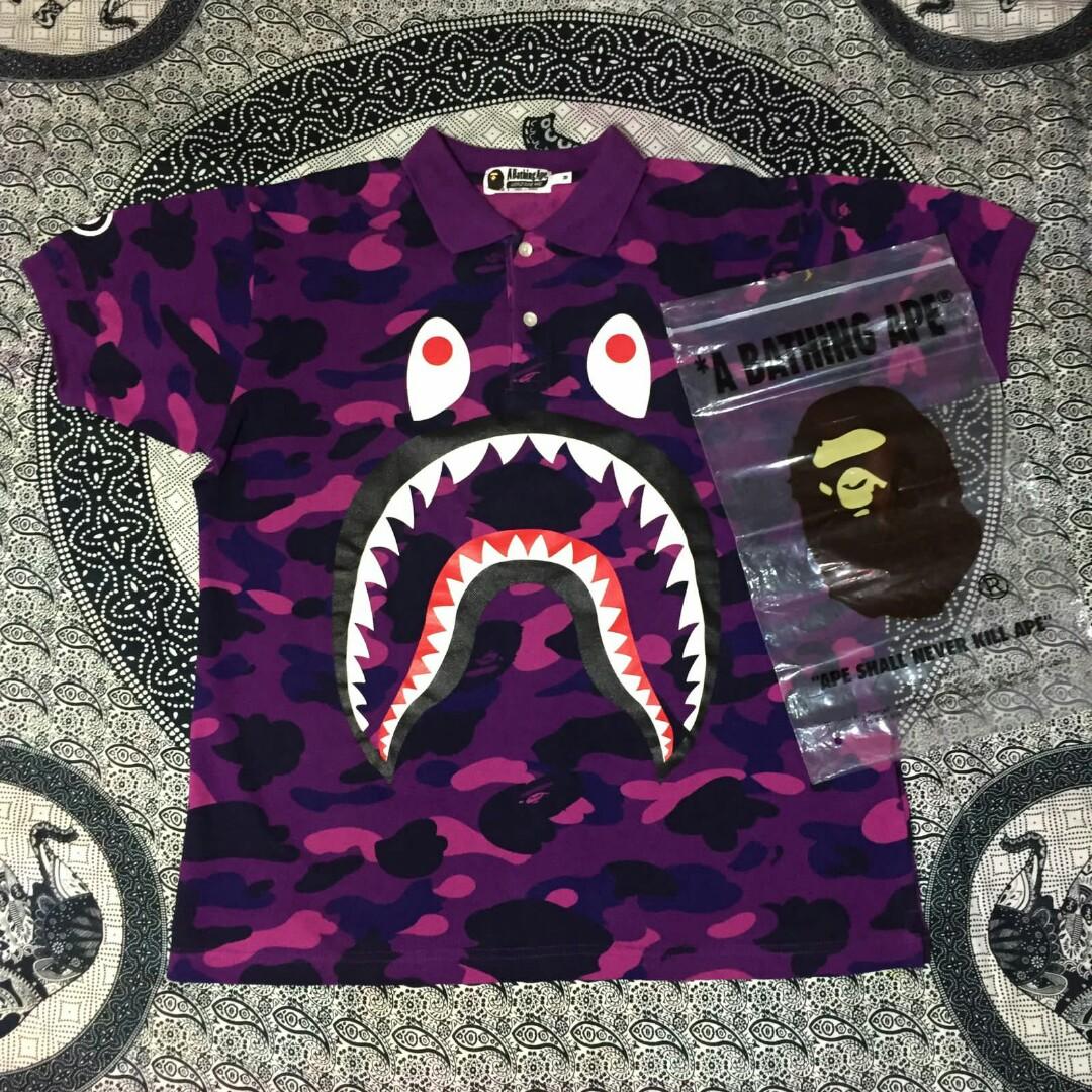bape purple camo shirt