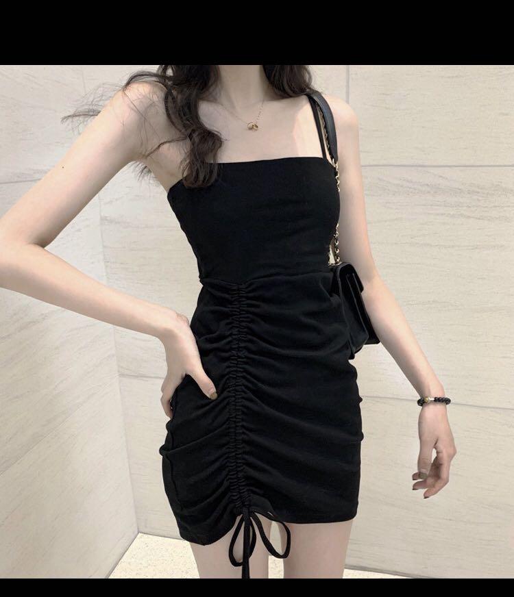 Dress with strings on side sales