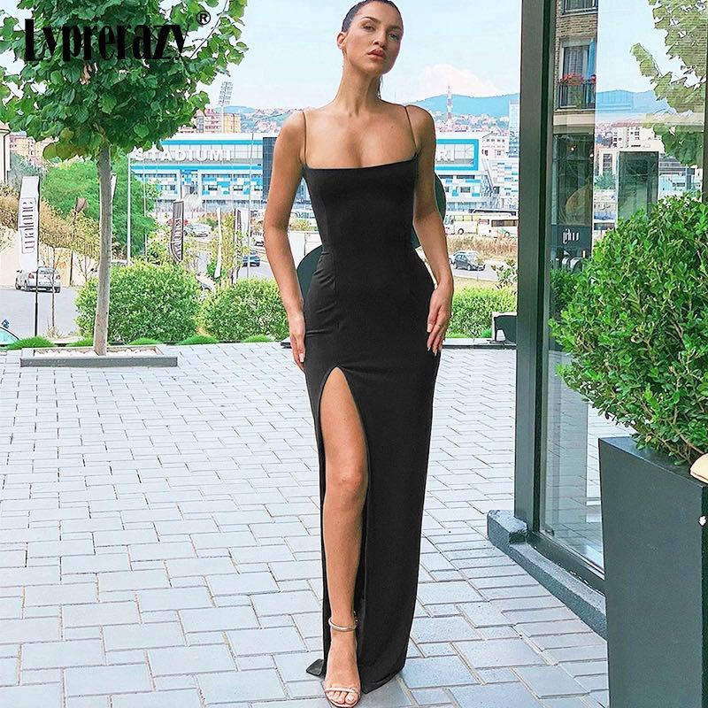 Black Maxi Dress w Thigh High Slit