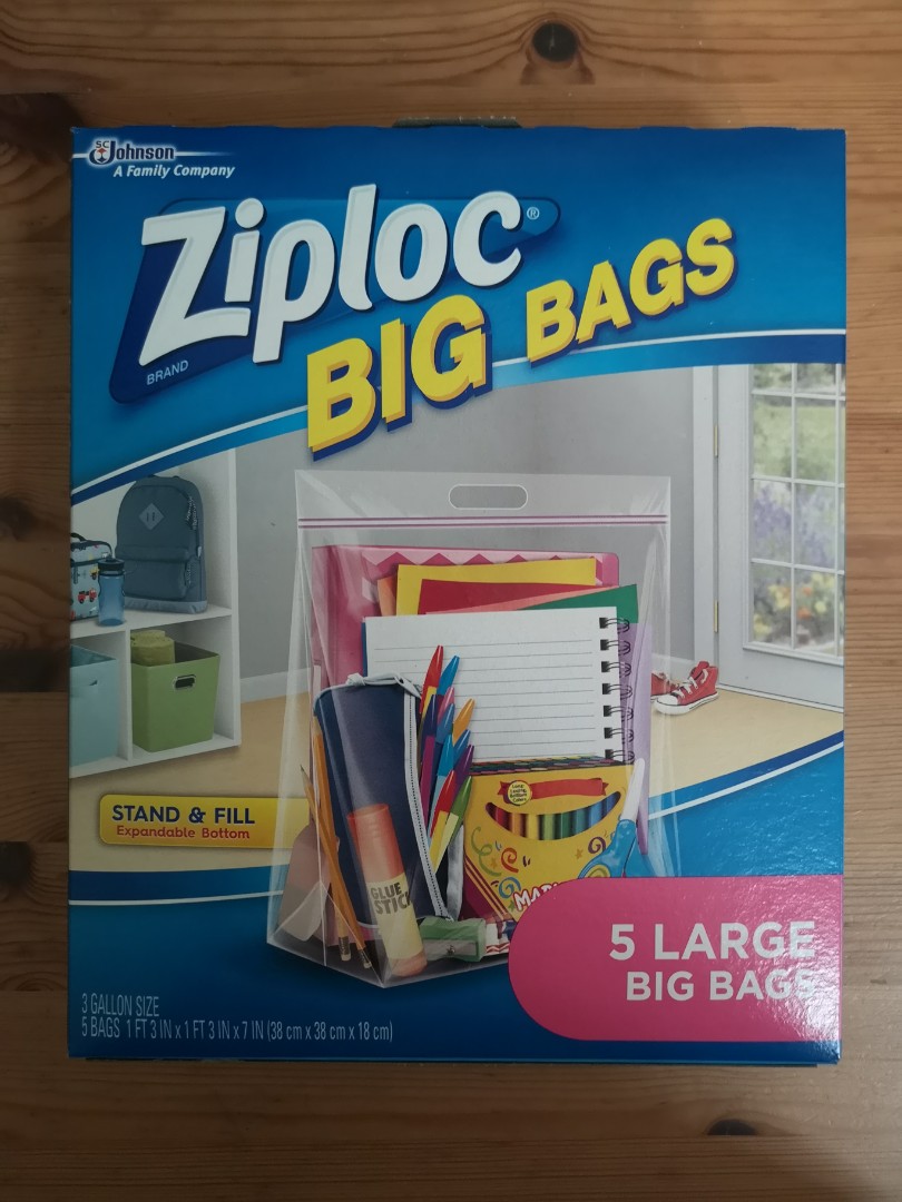 BNIB Ziploc Big Bags (Large Size) with Expandable Bottom