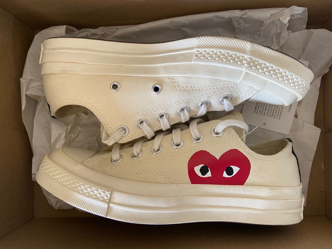 beige cdg converse