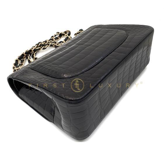 Chanel Black Alligator Jumbo Double Flap GHW, Luxury, Bags & Wallets on  Carousell