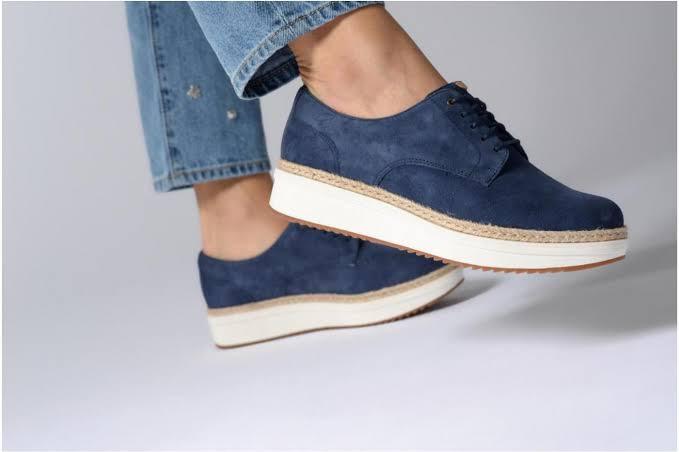 Women's Navy Leather Flatform Oxford Shoes, Women's Fashion, Footwear, Loafers on Carousell