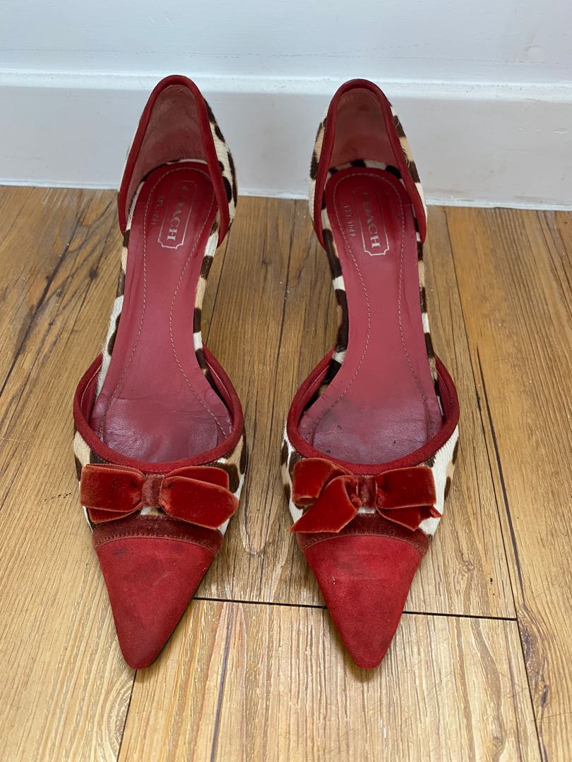 Coach leopard heels 2025