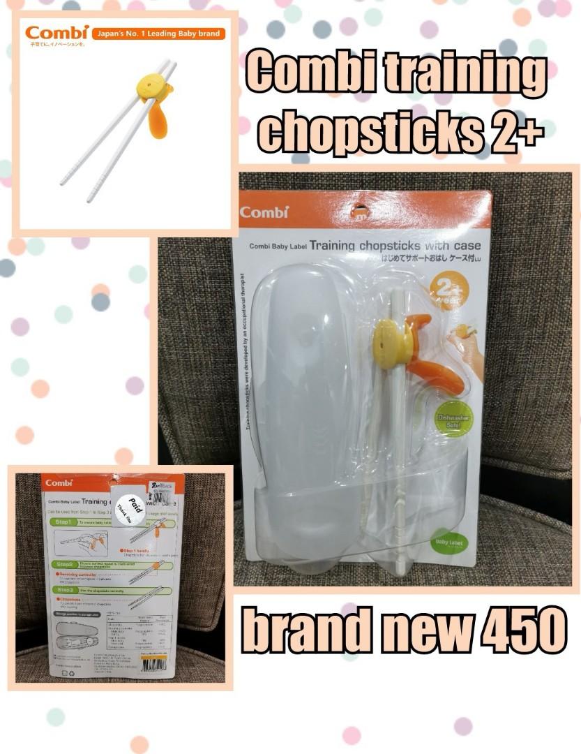 Combi training chopsticks (Category: Weaning & Toddler Feeding) located in Manila. Submitted by trinketsnuggets (Listing ID 1123188935, Image 1). Description: brand new Shopee checkout.