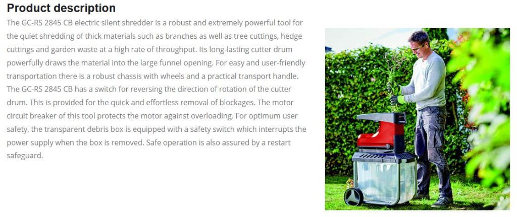 EINHELL ELECTRIC SILENT SHREDDER 230V64884980770563113