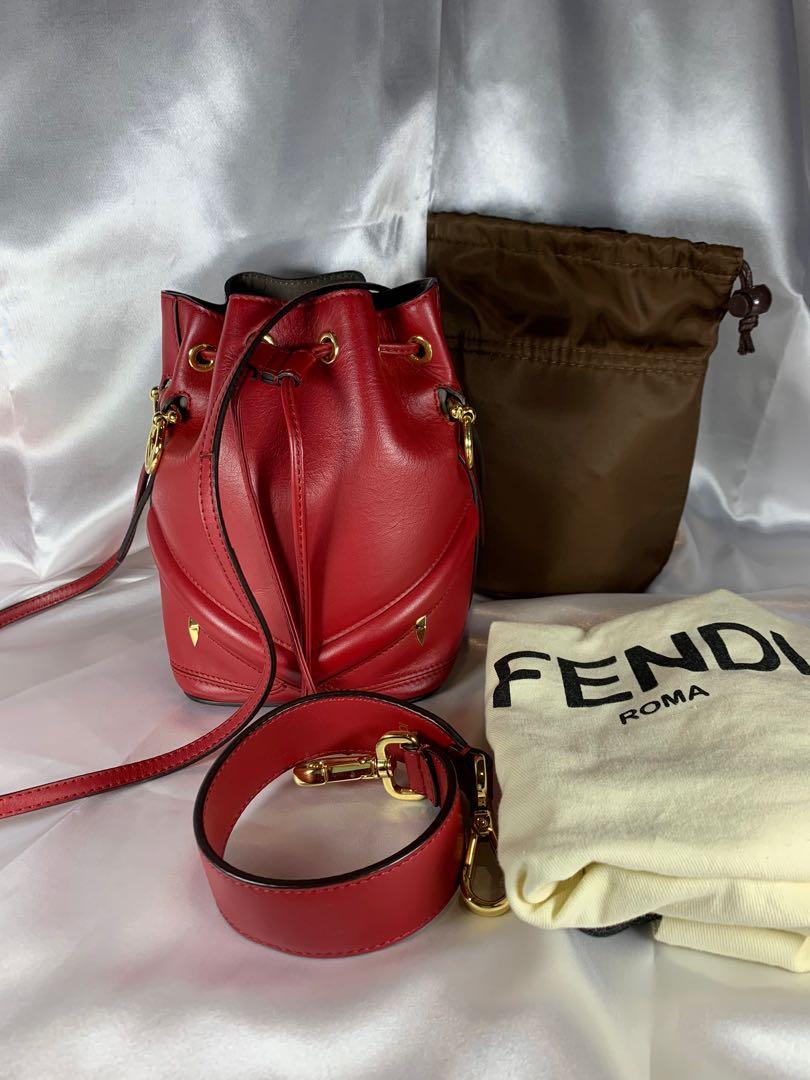 Fendi Mon Tresor Monogram Bucket Bag Color : - Tortora - Ivory Size : 12cm  x 18cm, Barang Mewah, Tas & Dompet di Carousell