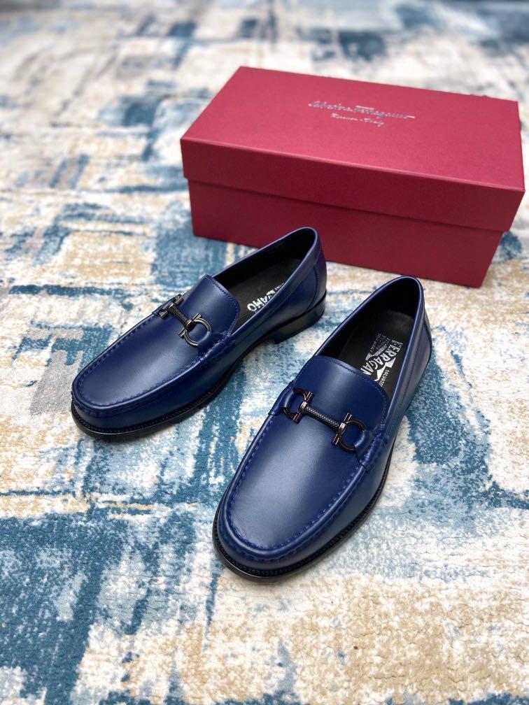 Mens blue ferragamo shoes shop