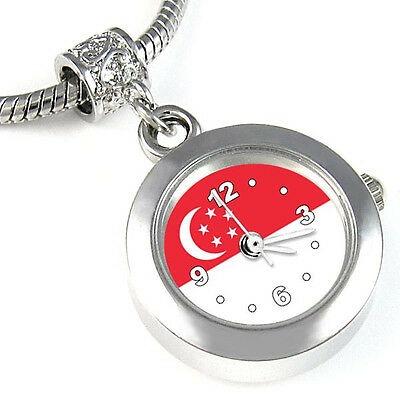 Pandora Compatible Dangle Watch Charm Singapore Flag Silver Luxury Accessories on Carousell