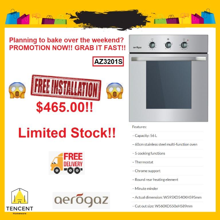 (!!FREE DELIVERY & INSTALLATION!!)AEROGAZ 3201S OVEN/INBUILT/BUILTIN