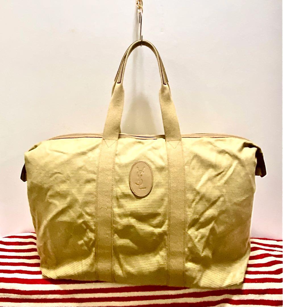 Genuine YSL Large Tote Bag (Category: Luxury Bags & Wallets) located in Pasay City. Submitted by heraeus5 (Listing ID 1123315442, Image 1). Description: Preloved in excellent condition. Needs ironing to smoothen creases. No flaws. Negotiable..