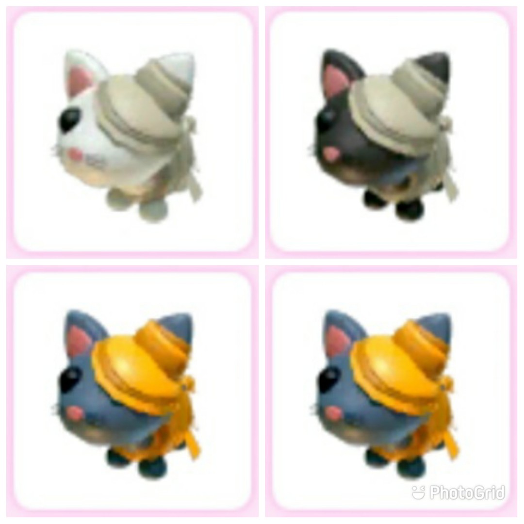 Golden White Black Mummy Cat Adopt me pet Roblox, Video Gaming, Gaming