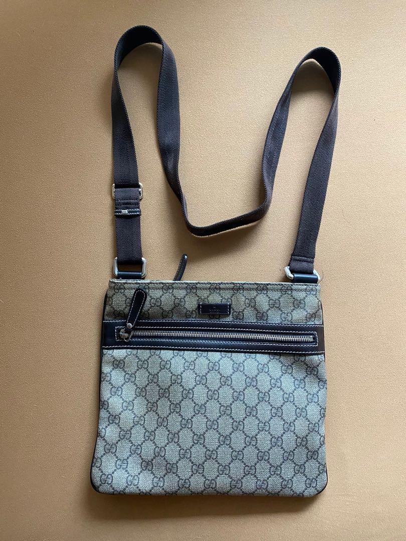 Weekend Sale GUCCI Men s Small Flat GG Supreme Canvas Messenger Bag Brown Luxury Bags Wallets on Carousell