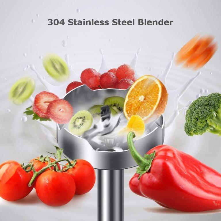 Bonsenkitchen Hand Blender, 5-in-1 Stainless Steel 800W Hand