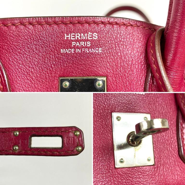 Hermès Birkin 25 Suede Ruby Bag