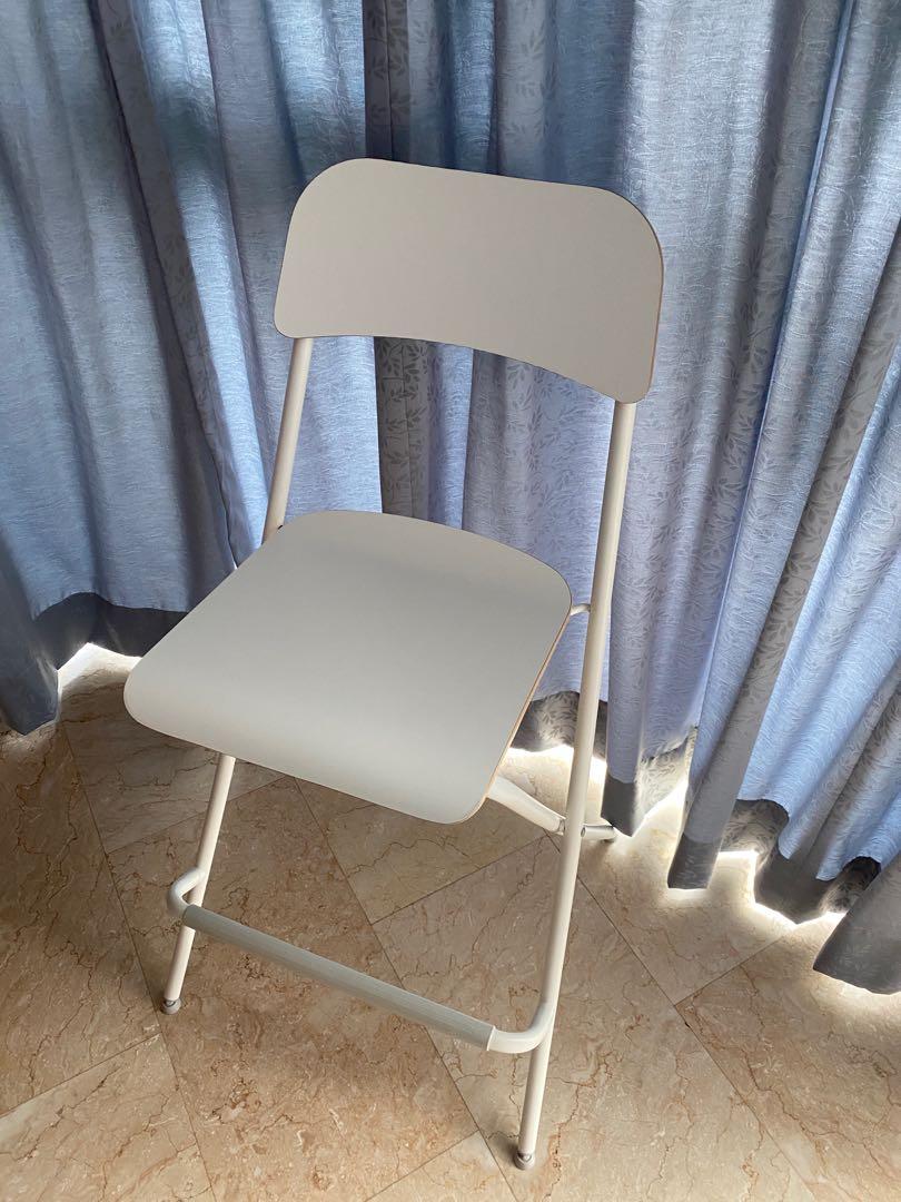 Ikea foldable bar stool white, Furniture & Home Living, Furniture