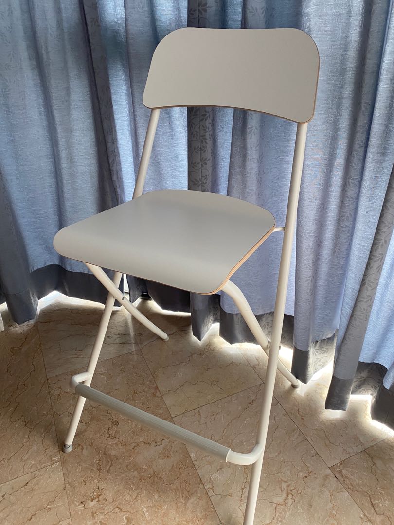 Ikea foldable bar stool white, Furniture & Home Living, Furniture