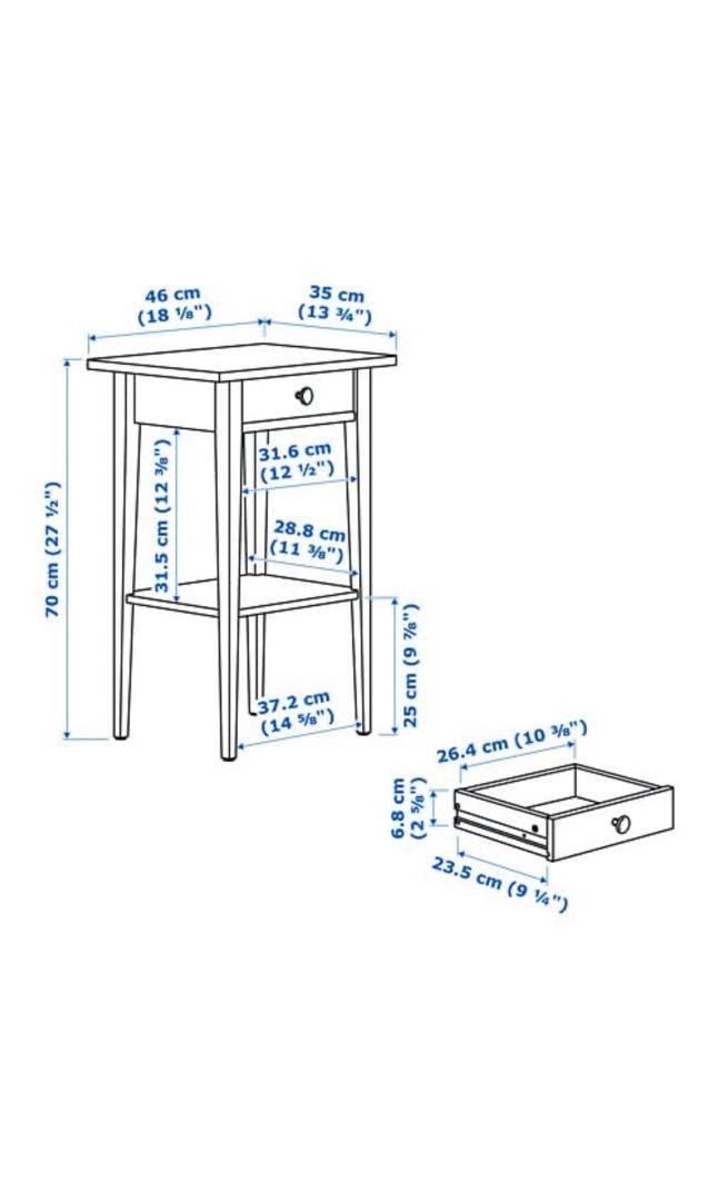 IKEA Hemnes Bedside Table, Furniture & Home Living, Furniture, Tables