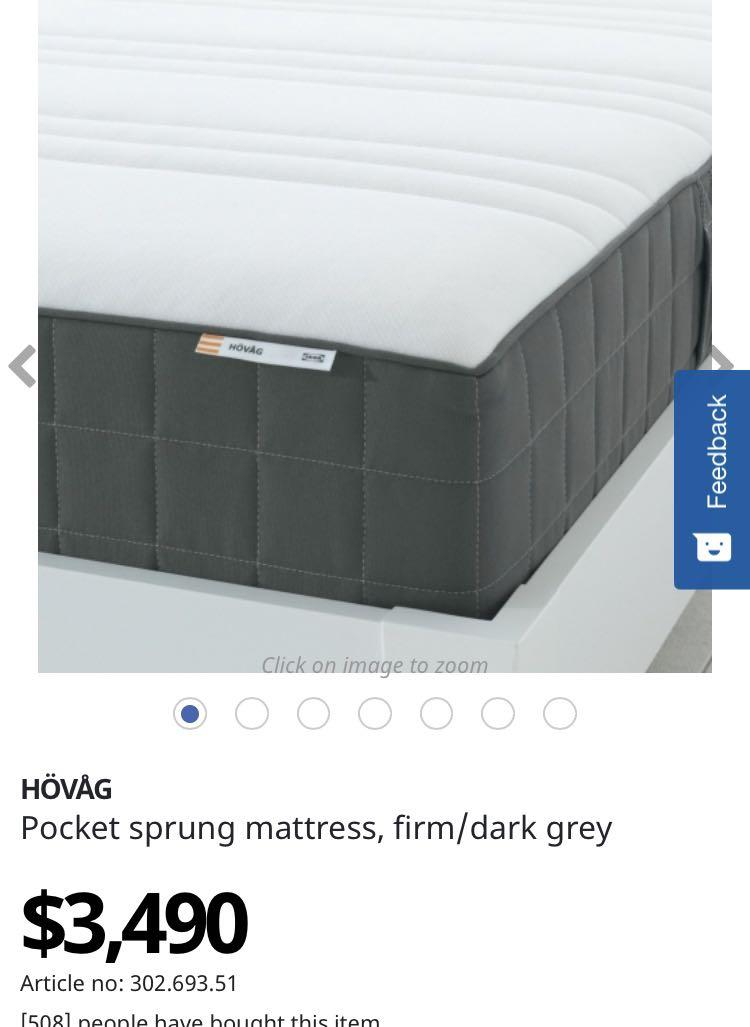 IKEA HOVAG Mattress, Queen Size, 傢俬＆家居, 傢俬, 床架及床褥 Carousell