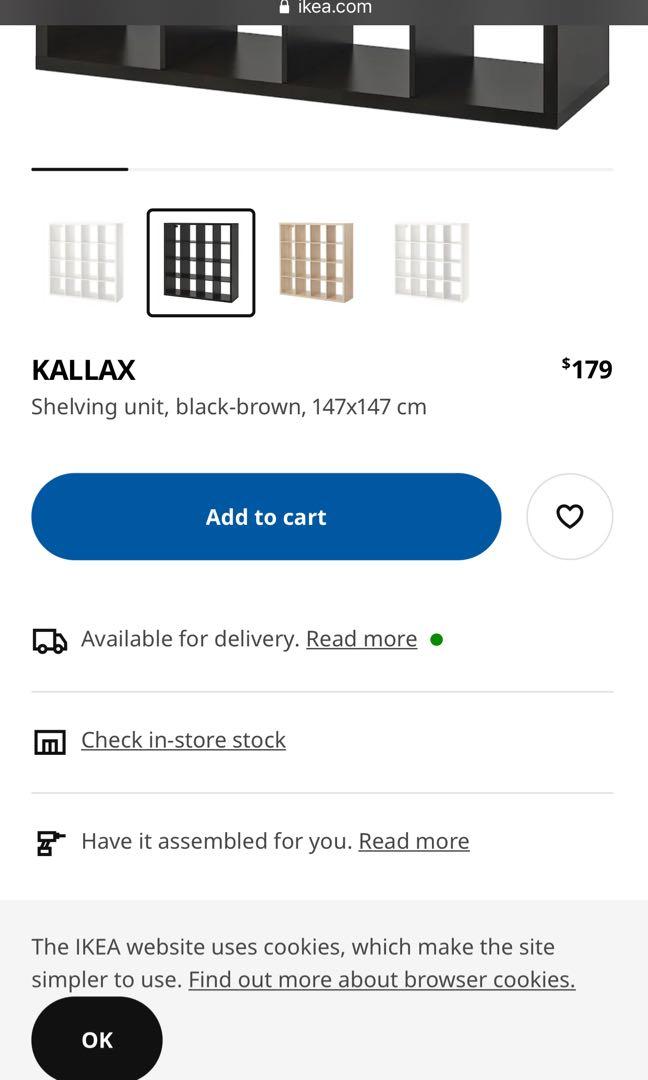 IKEA KALLAX Black Book Shelf, Furniture & Home Living, Furniture, Shelves, & Racks on