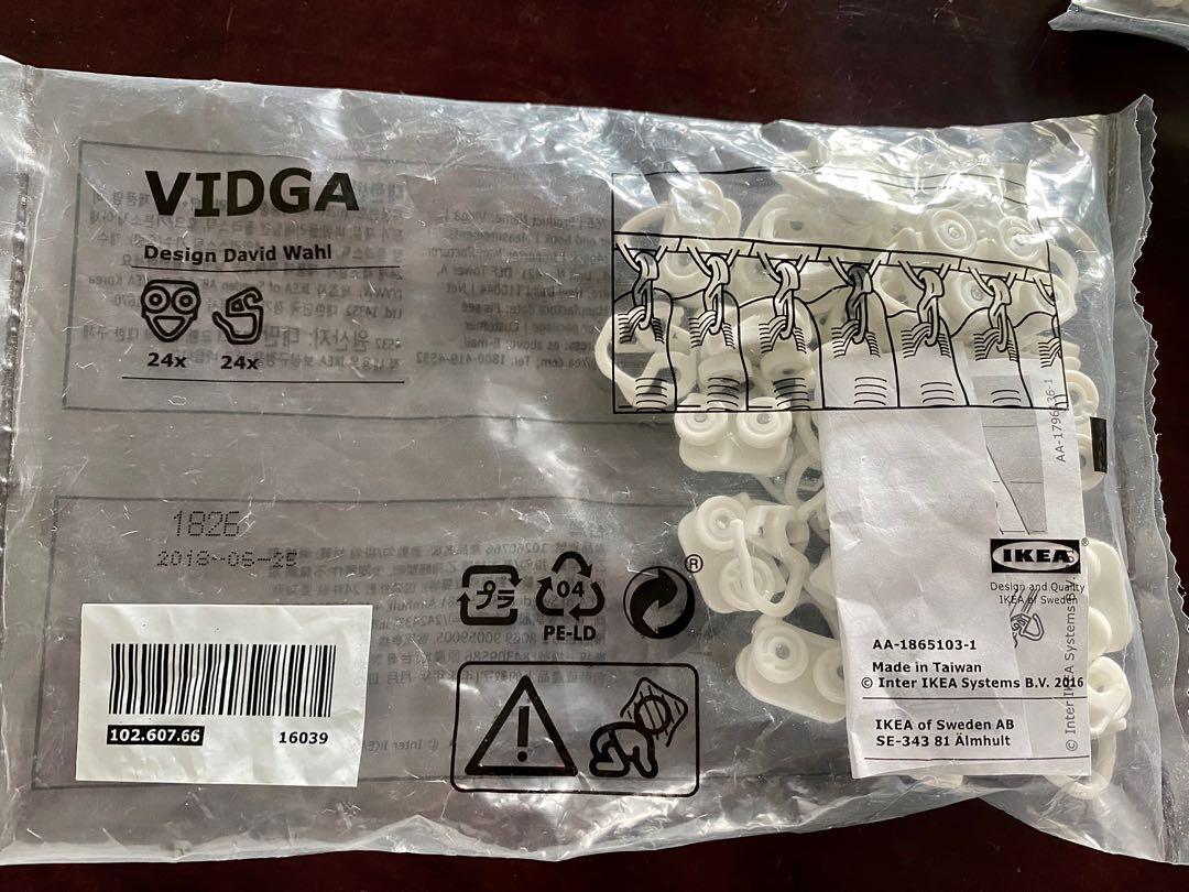 IKEA VIDGA Glider and Hook (2 packets), Furniture & Home Living, Home