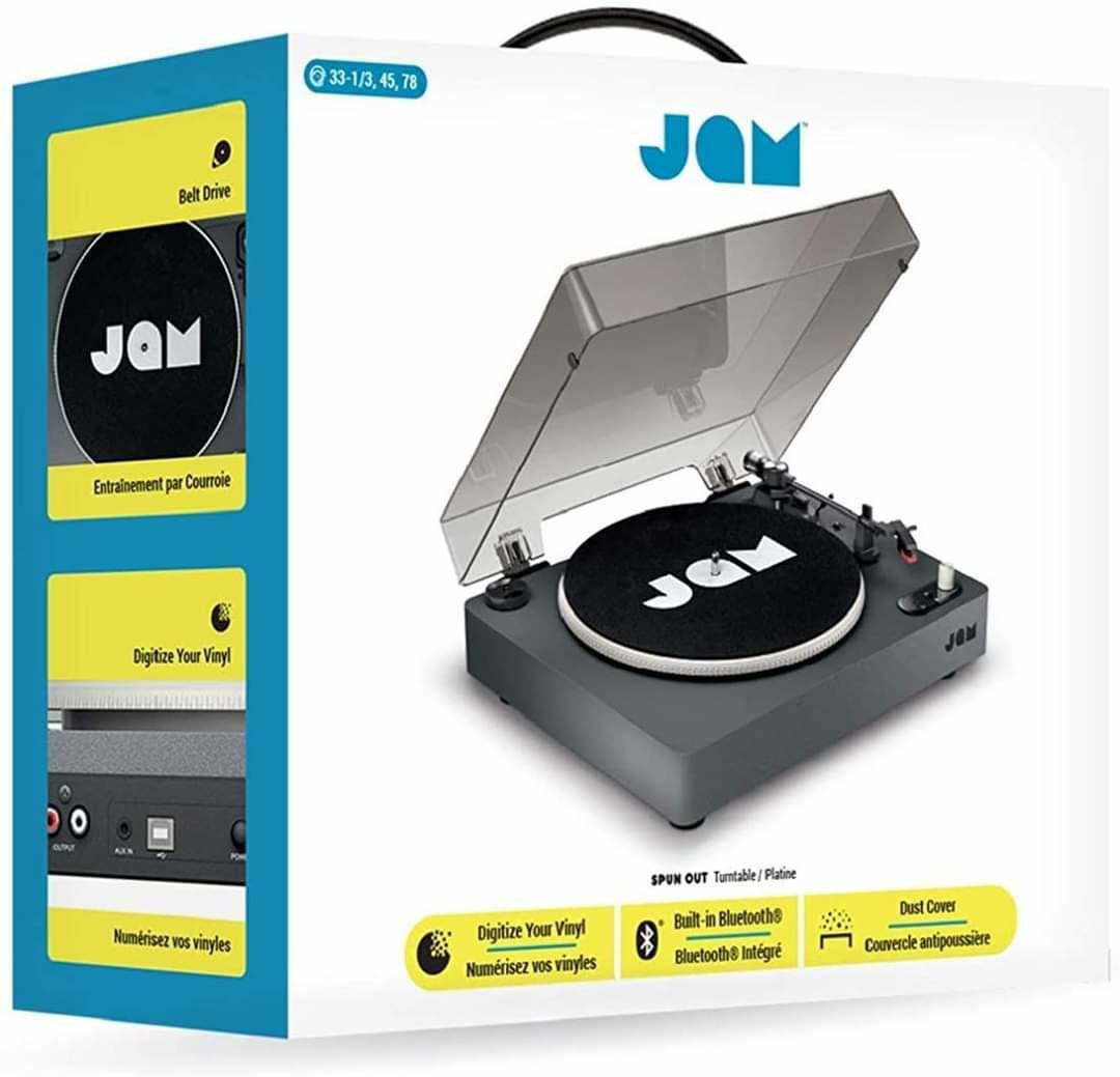 JAM Spun Out , Bluetooth speakers Turntable 331/3, 45, and 78 RPM Speeds, Vinyl Digitization
