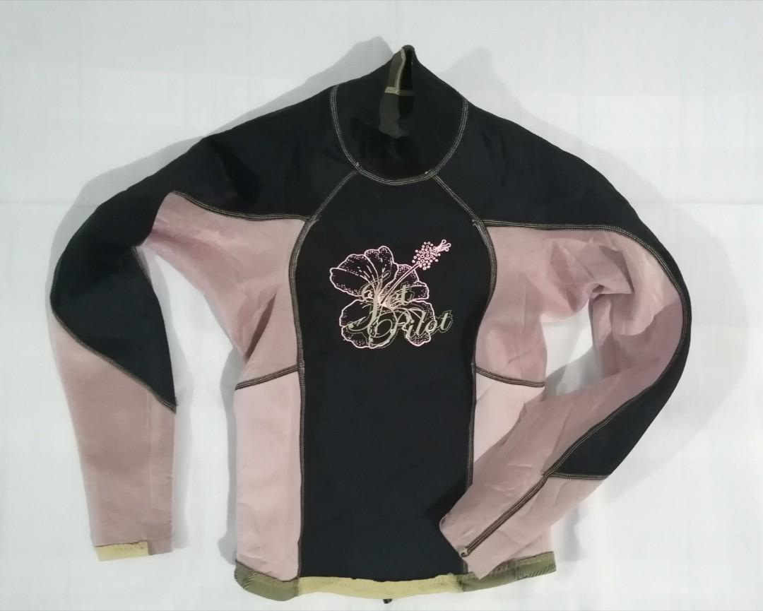 Jet Pilot Women's 2mm Reversible flight jacket wetsuit size 4 (Category: Bikinis & Swimsuits) located in Cebu City. Submitted by piyok69 (Listing ID 1123210652, Image 3). Description: P 1,650.00 Good condition Jet Pilot Women's 2mm Reversible flight jacket wetsuit Size 4 Cw 13 1/2" WL 12 3/4" BL 19" Ls 23 1/2".