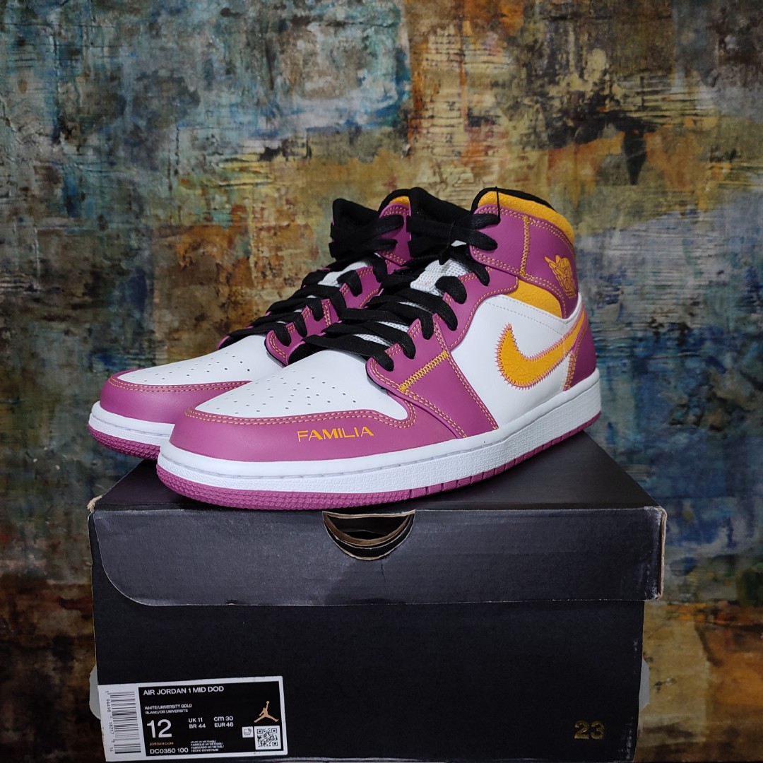 Jordan 1 Mid "Day of the Dead" size 12, Men's Fashion, Footwear