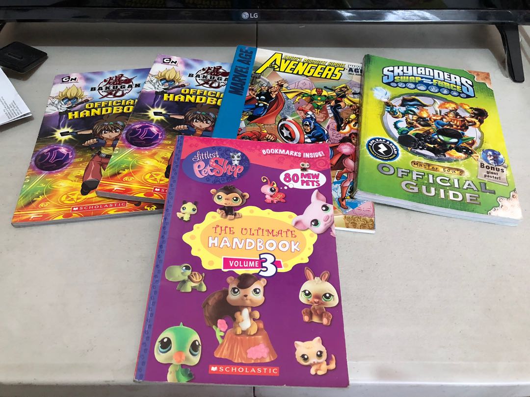 Littlest Pet Shop,Bakugan,Skylanders Handbooks and Avengers Comic Book