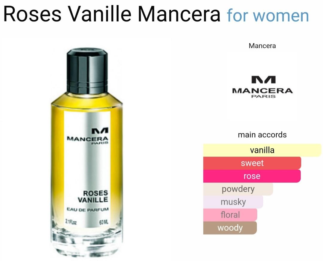 Mancera Roses Vanille 120ml, Beauty & Personal Care, Fragrance 