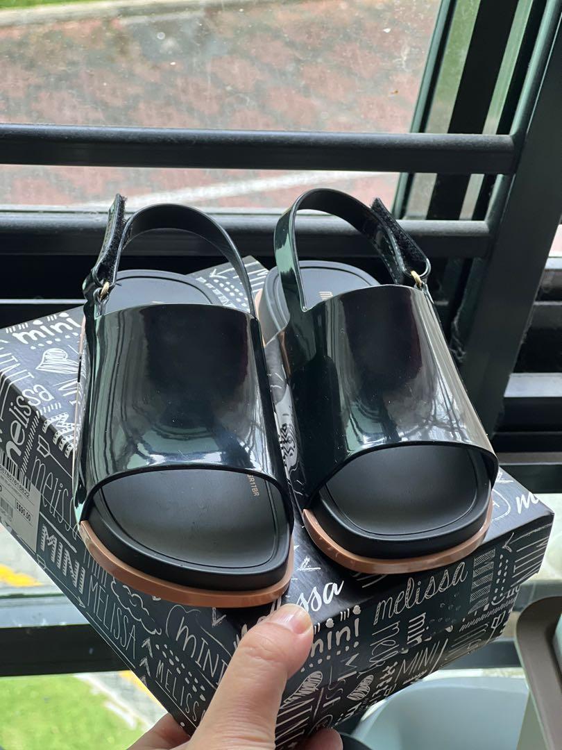 Mini Melissa beach slide black unisex Babies Kids Babies Kids Fashion on Carousell
