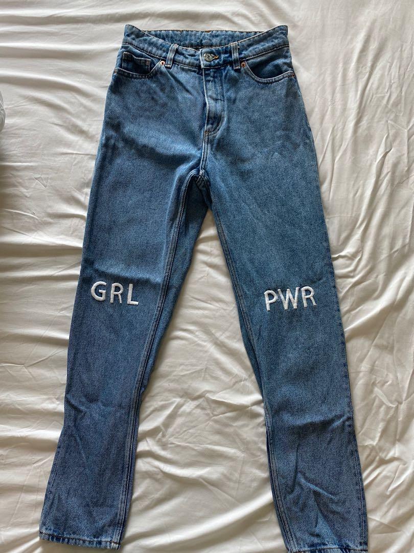 Monki GRL PWR kimono jeans Women s Fashion Bottoms Jeans Leggings on Carousell