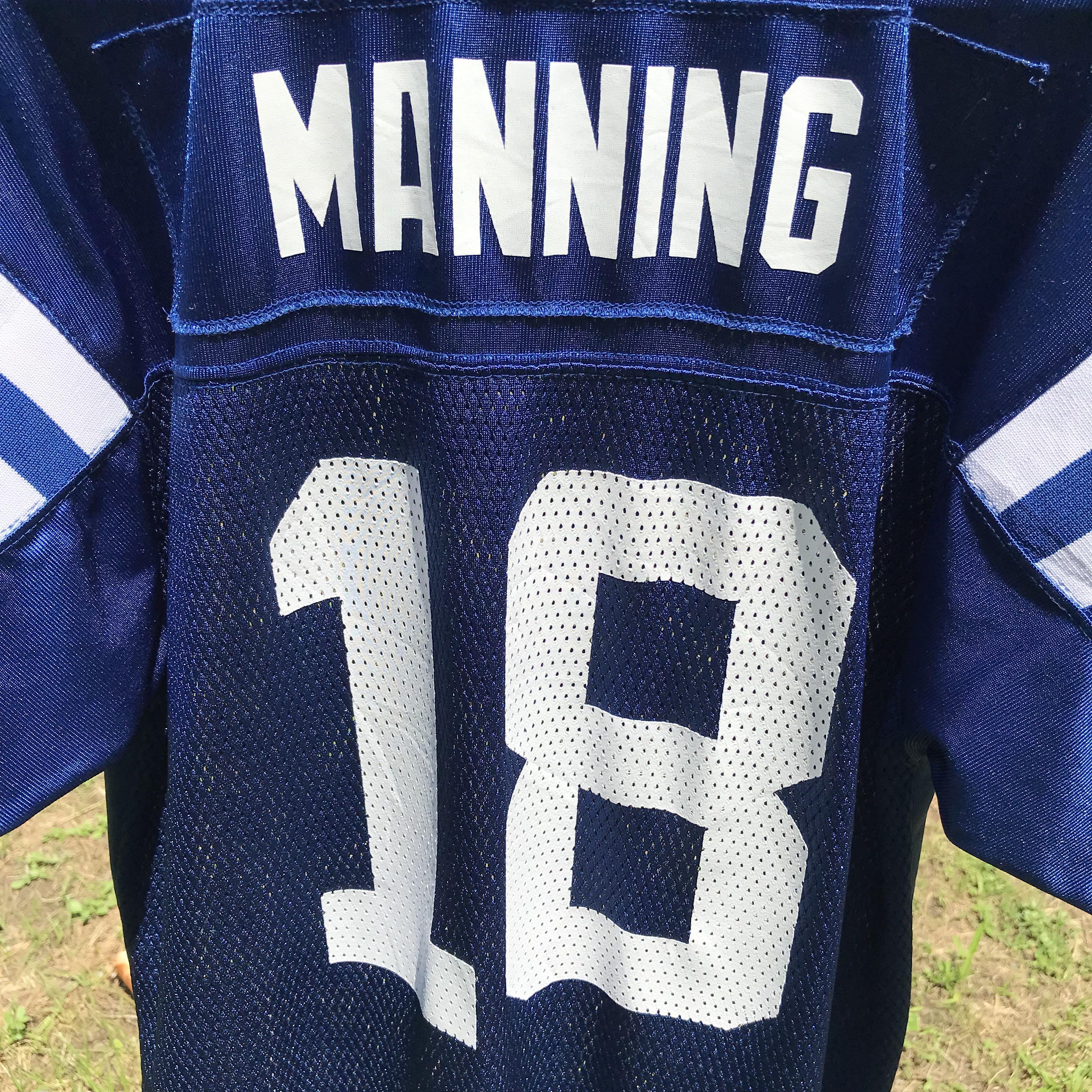 NFL REEBOK BLACK STITCHED INDIANAPOLIS COLTS #18 PEYTON MANNING JERSEY -  SIZE M