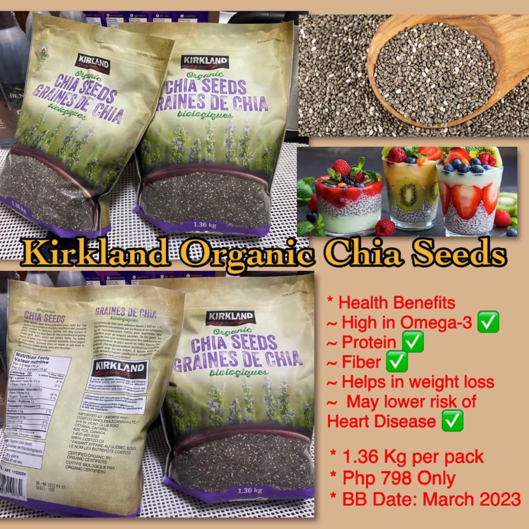 Organic Kirkland Chia Seeds, Food & Drinks, Packaged & Instant Food on